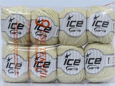 8x50gr. ALARA Pamuk, Akrilik Krem Yazlık İplikler, Pamuk