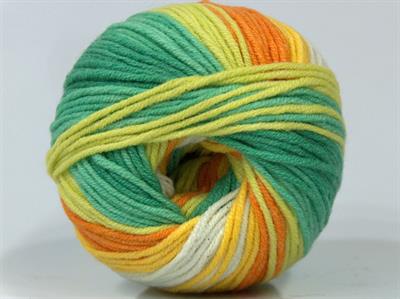 Lot of 8 Skeins Ice Yarns ALARA BATIK (50% Cotton) Yarn Green Shades Orange Yellow White