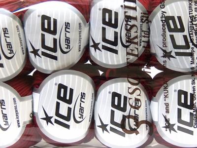 Lot of 8 Skeins Ice Yarns ALARA (50% Cotton) Hand Knitting Yarn Burgundy