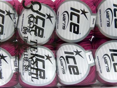 Lot of 8 Skeins Ice Yarns ALARA (50% Cotton) Hand Knitting Yarn Dark Fuchsia