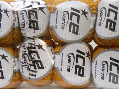 Lot of 8 Skeins Ice Yarns ALARA (50% Cotton) Hand Knitting Yarn Dark Gold