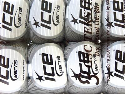 Lot of 8 Skeins Ice Yarns ALARA (50% Cotton) Hand Knitting Yarn Grey