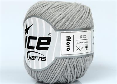 8x50gr. ALARA Pamuk, Akrilik Açık Gri Yazlık İplikler, Pamuk