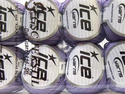 Lot of 8 Skeins Ice Yarns ALARA (50% Cotton) Hand Knitting Yarn Light Lilac
