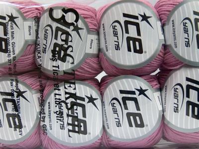 Lot of 8 Skeins Ice Yarns ALARA (50% Cotton) Hand Knitting Yarn Light Orchid