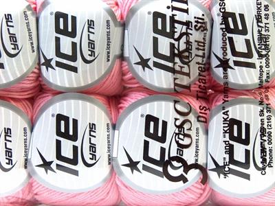 Lot of 8 Skeins Ice Yarns ALARA (50% Cotton) Hand Knitting Yarn Light Pink