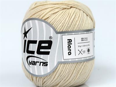 8x50gr. ALARA Pamuk, Akrilik Krem Yazlık İplikler, Pamuk