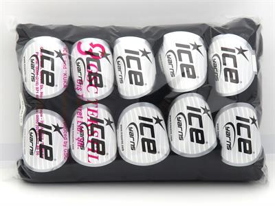 Lot of 10 Skeins Ice Yarns ALICE (10% Wool) Yarn Dark Navy Melange