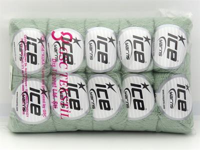 Lot of 10 Skeins Ice Yarns ALICE (10% Wool) Yarn Light Water Green