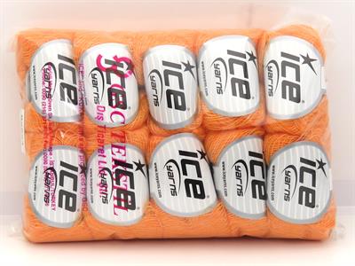 Lot of 10 Skeins Ice Yarns ALICE (10% Wool) Hand Knitting Yarn Orange