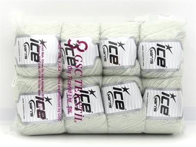 Lot of 8 Skeins Ice Yarns ALICE SUPERFINE (10% Wool) Yarn Light Grey