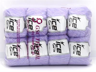 Lot of 8 Skeins Ice Yarns ALICE SUPERFINE (10% Wool) Yarn Light Lilac
