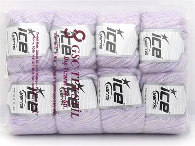 Lot of 8 Skeins Ice Yarns ALICE SUPERFINE (10% Wool) Yarn Light Lilac Shades