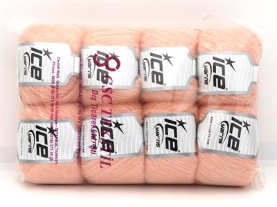 Lot of 8 Skeins Ice Yarns ALICE SUPERFINE (10% Wool) Yarn Light Salmon