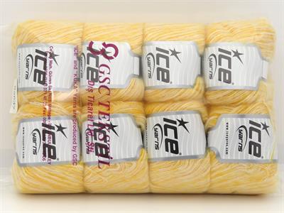 Lot of 8 Skeins Ice Yarns ALICE SUPERFINE (10% Wool) Yarn Yellow Shades