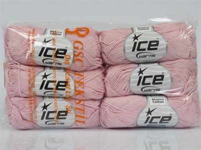 6x50gr. ALMINA COTTON Merserize Pamuk Bebe Pembesi Yazlık İplikler, Pamuk, %100 Pamuk