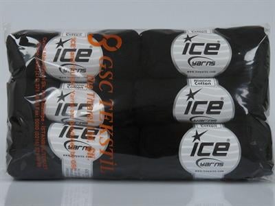 6x50gr. ALMINA COTTON Merserize Pamuk Siyah Yazlık İplikler, Pamuk, %100 Pamuk