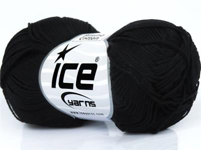 6x50gr. ALMINA COTTON Merserize Pamuk Siyah Yazlık İplikler, Pamuk, %100 Pamuk