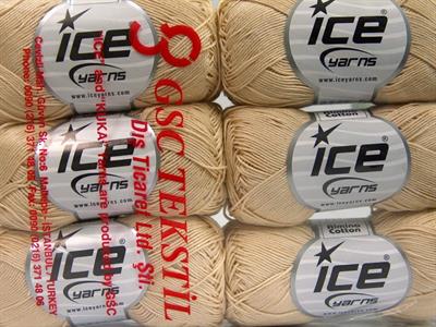 6x50gr. ALMINA COTTON Merserize Pamuk Krem Yazlık İplikler, Pamuk, %100 Pamuk