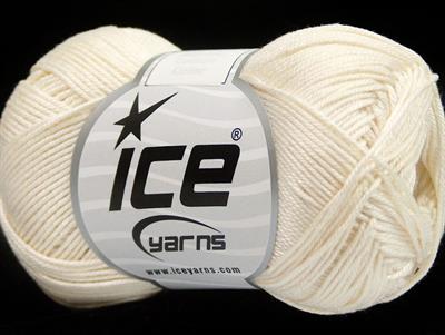 6x50gr. ALMINA COTTON Merserize Pamuk Ekru Yazlık İplikler, Pamuk, %100 Pamuk