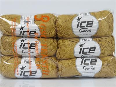 6x50gr. ALMINA COTTON Merserize Pamuk Altın Yazlık İplikler, Pamuk, %100 Pamuk