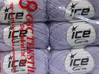 6x50gr. ALMINA COTTON Merserize Pamuk Açık Lila Yazlık İplikler, Pamuk, %100 Pamuk