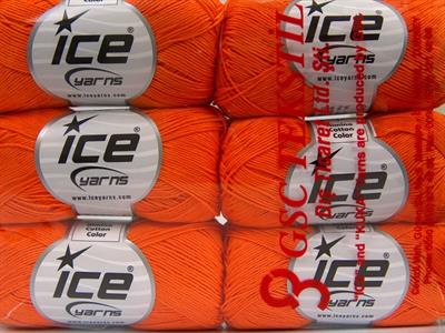 6x50gr. ALMINA COTTON Merserize Pamuk Turuncu Yazlık İplikler, Pamuk, %100 Pamuk