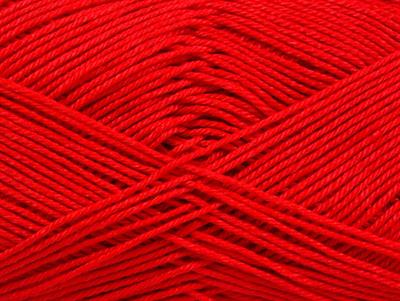 6x50gr. ALMINA COTTON Merserize Pamuk Kırmızı Yazlık İplikler, Pamuk, %100 Pamuk