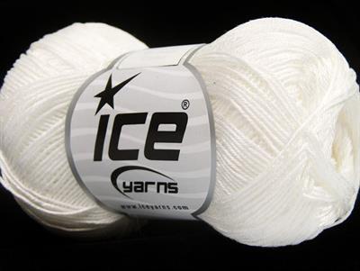 6x50gr. ALMINA COTTON Merserize Pamuk Beyaz Yazlık İplikler, Pamuk, %100 Pamuk