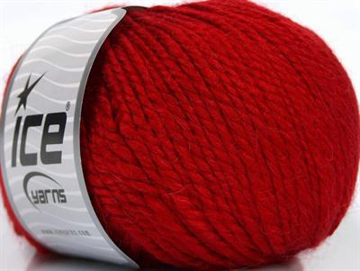 4x100gr. ALPACA BULKY Alpaka, Yün, Akrilik Kırmızı Lüks, Alpaka, Kışlık, Kalın