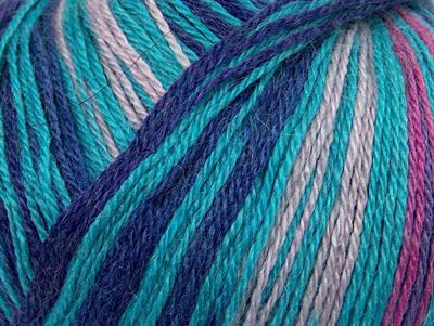Lot of 4 x 100gr Skeins Ice Yarns ALPACA FINE MAGIC (25% Alpaca 35% Wool) Yarn Turquoise Lilac Fuchsia Blue