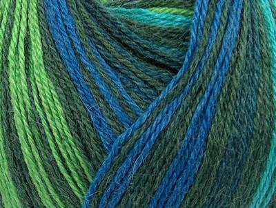 Lot of 4 x 100gr Skeins Ice Yarns ALPACA FINE MAGIC (25% Alpaca 35% Wool) Yarn Green Shades Turquoise Blue