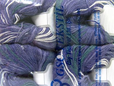 Lot of 4 x 100gr Skeins Ice Yarns ALPACA FINE MAGIC (25% Alpaca 35% Wool) Yarn Purple Shades Dark Green
