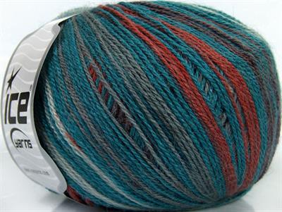 Lot of 4 x 100gr Skeins Ice Yarns ALPACA FINE MAGIC (25% Alpaca 35% Wool) Yarn Teal Grey Copper