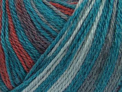 Lot of 4 x 100gr Skeins Ice Yarns ALPACA FINE MAGIC (25% Alpaca 35% Wool) Yarn Teal Grey Copper