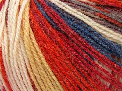 4x100gr. ALPACA LIGHT MAGIC Alpaka, Yün, Akrilik Kırmızı, Krem, Turuncu, Altın Lüks, Alpaka, Kışlık, Batik Desenli