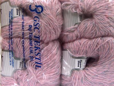 4x100gr. ALPACA SHINE Alpaka, Akrilik Gri, Gümüş, Açık Gri Lüks, Alpaka, Kışlık, Worsted