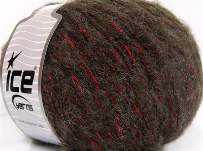 4x100gr. ALPACA SHINE Alpaka, Akrilik Kırmızı, Koyu Kahverengi Lüks, Alpaka, Kışlık, Worsted