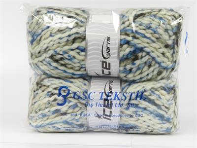 Lot of 2 x 150gr Skeins Ice Yarns ALPINE WOOL COLOR (30% Wool) Yarn Black Ecru Beige Black