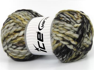 Lot of 2 x 150gr Skeins Ice Yarns ALPINE WOOL COLOR (30% Wool) Yarn Black Grey Khaki
