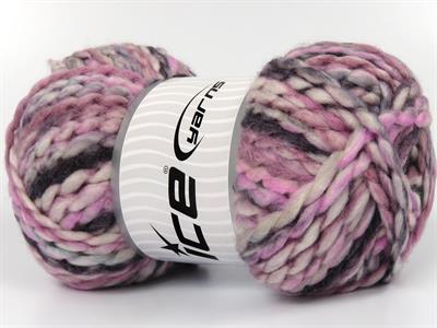 Lot of 2 x 150gr Skeins Ice Yarns ALPINE WOOL COLOR (30% Wool) Yarn Pink Shades White Black Turquoise