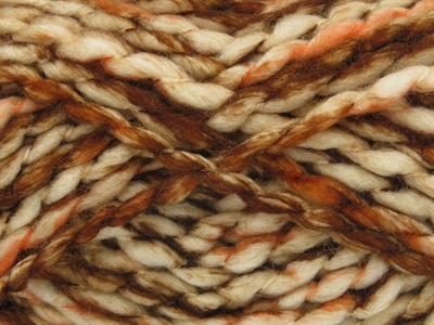 Lot of 2 x 150gr Skeins Ice Yarns ALPINE WOOL COLOR (30% Wool) Yarn Brown Cream Orange