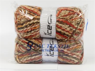 Lot of 2 x 150gr Skeins Ice Yarns ALPINE WOOL COLOR (30% Wool) Yarn Gold Copper Beige Brown