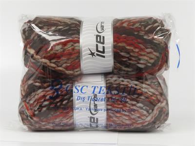 Lot of 2 x 150gr Skeins Ice Yarns ALPINE WOOL COLOR (30% Wool) Yarn Copper Grey Light Blue Brown