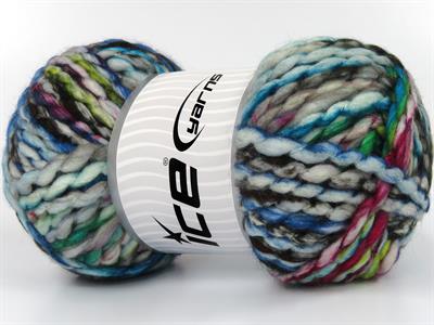 Lot of 2 x 150gr Skeins Ice Yarns ALPINE WOOL COLOR (30% Wool) Yarn Blue Shades Black Red Green