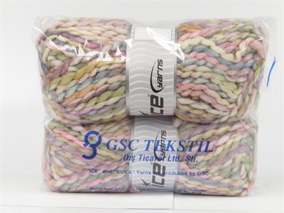 Lot of 2 x 150gr Skeins Ice Yarns ALPINE WOOL COLOR (30% Wool) Yarn Pink Blue White Green Lilac