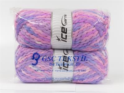 Lot of 2 x 150gr Skeins Ice Yarns ALPINE WOOL COLOR (30% Wool) Yarn Pink Shades Lilac