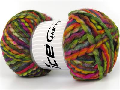Lot of 2 x 150gr Skeins Ice Yarns ALPINE WOOL COLOR (30% Wool) Yarn Rainbow Colors