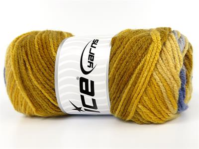 Lot of 4 x 100gr Skeins Ice Yarns AMBIANCE Yarn Blue Shades Gold Shades