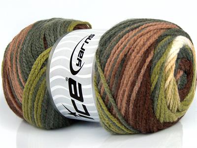 4x100gr. AMBIANCE Premium Akrilik Kahverengi, Beyaz, Deve Tüyü, Yeşil Tonları, Bej Kışlık, Bebe, Batik Desenli, 100% Akrilik